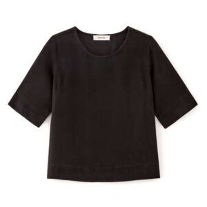 Everlane, Womens, Size 4, Black Short Sleeve Top, Blouse, Relaxed, NWOT